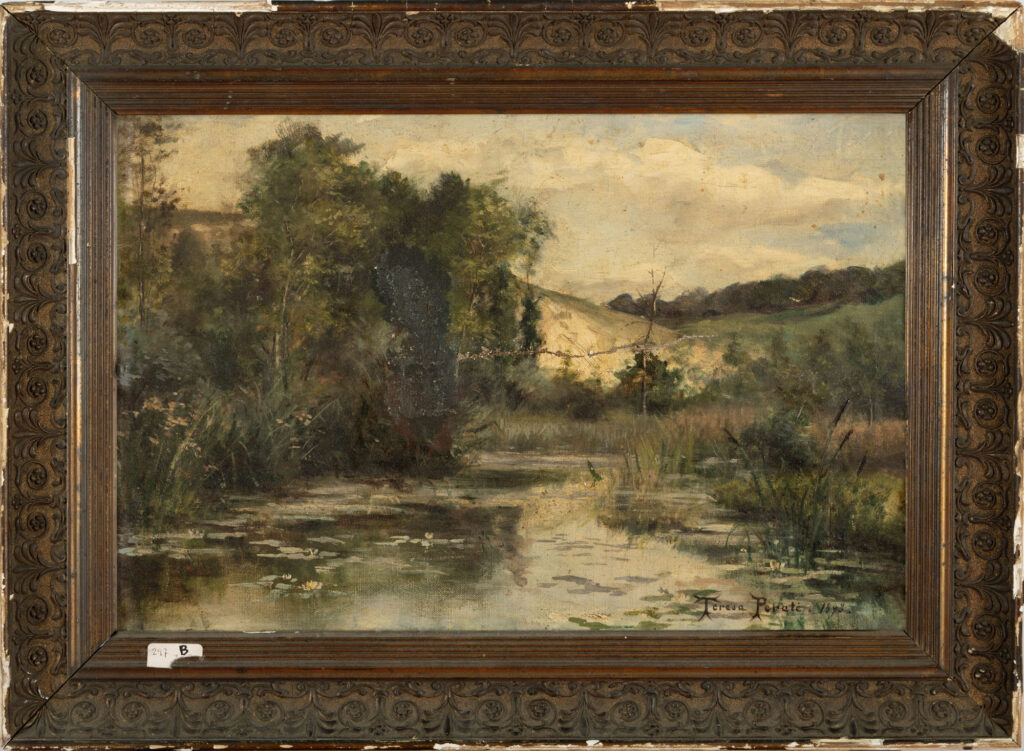 BÉZARD-PÉRATE Térésa (XIXe-XXe) : « Paysage et roseaux », HST…