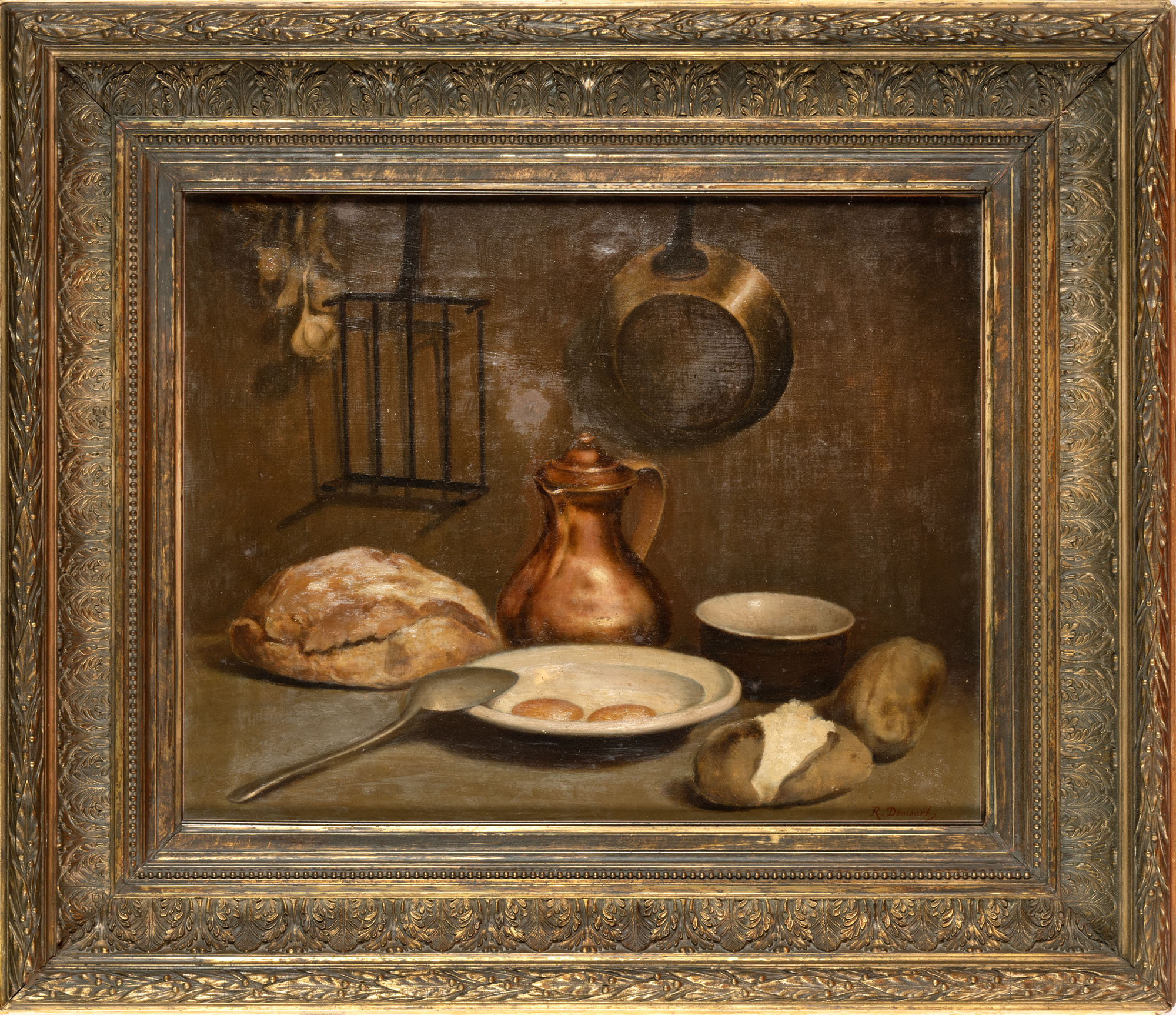 DENISART (XIXe-XXe) : « Nature-morte aux œufs », HST, sbd,…