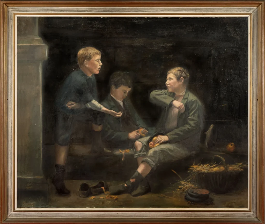 LEONARD Paul : « Âpres discussions entre enfants », HST…