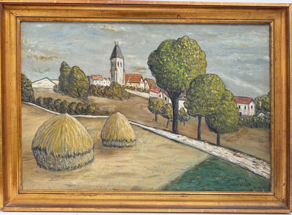 MAZELLA (XXe) : « Vue de Bouqueval dans le Val-d&rsquo;Oise»,…