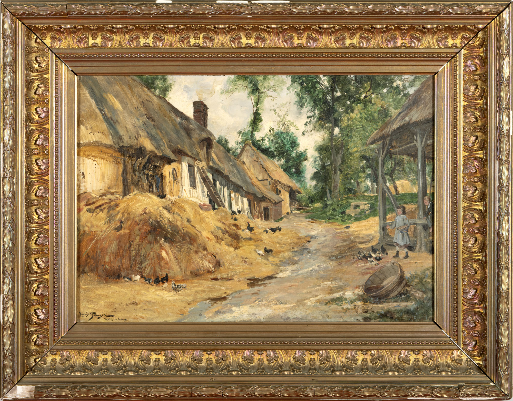 TAUZIN Louis (1842-1915) : « Basse-cour en pays de Veuiles…