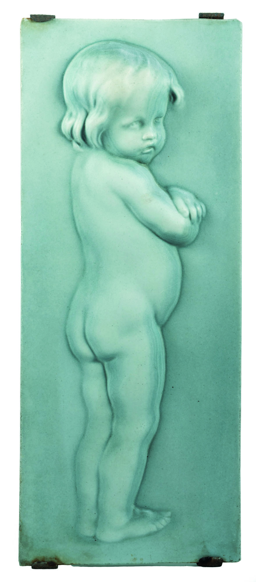DESPRET Georges 1862-1952) : « Enfant rêveur», rare plaque en…