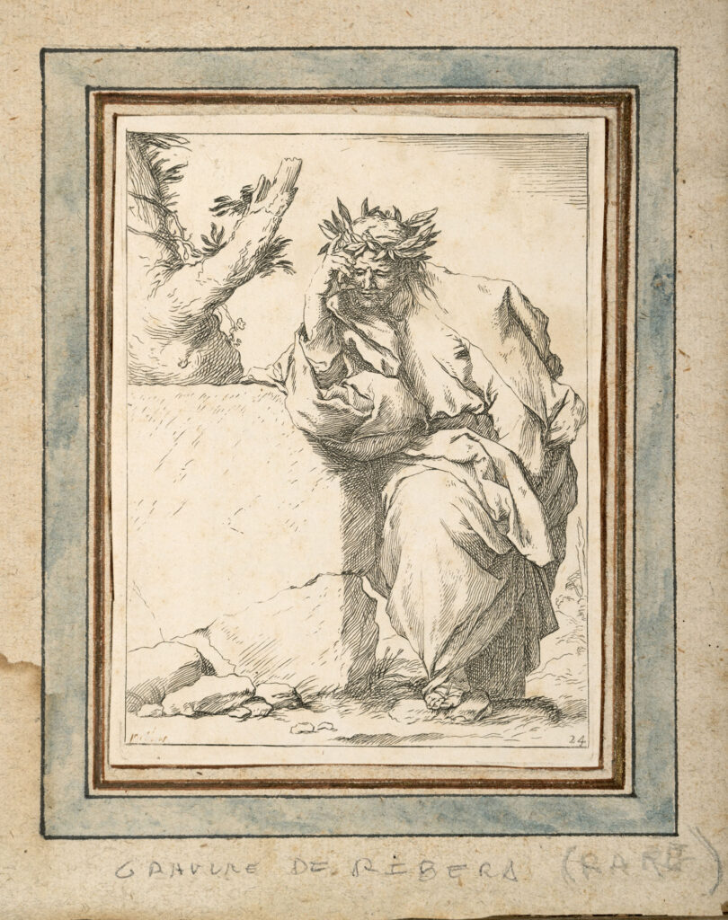 DE RIBERA Jusepe (1588-1652) : « Le poète », gravure…