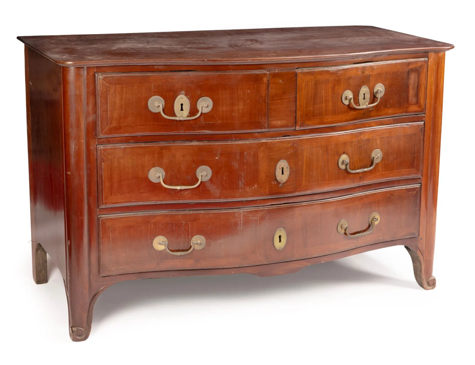 COMMODE DE PORT en acajou de Cuba, citronnier et bois…