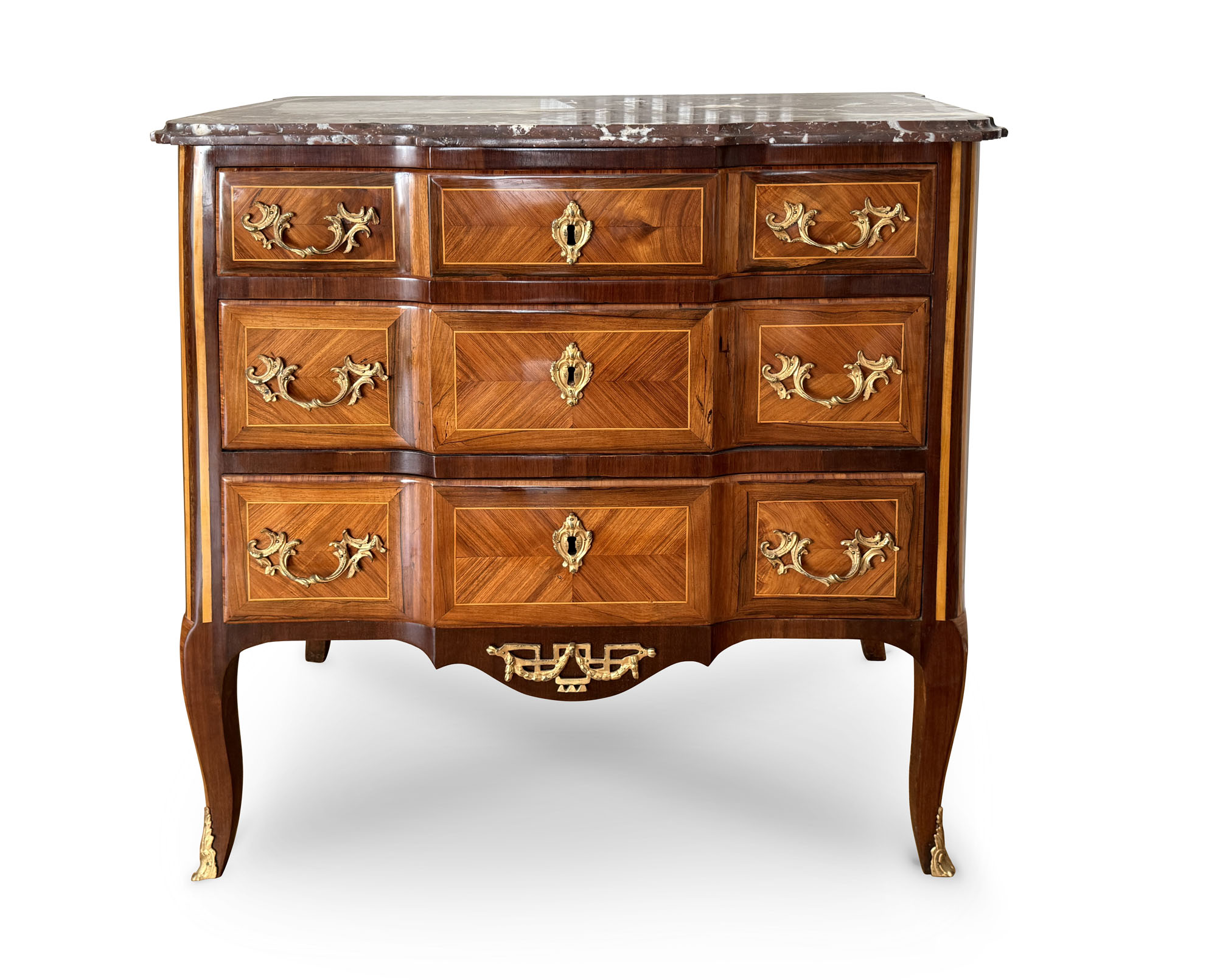 COMMODE en bois de placage de noyer, satiné, bois de…