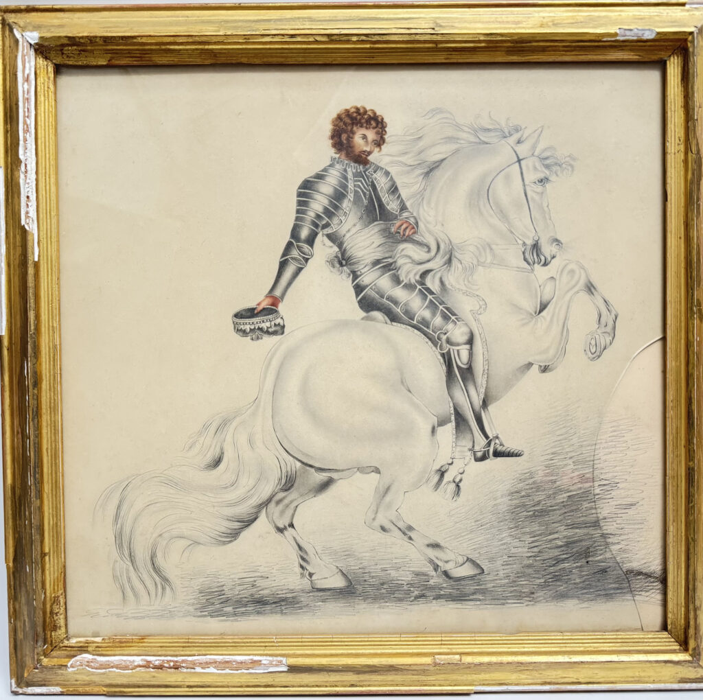 ÉCOLE FRANÇAISE DU XIXe SIÈCLE : « Cavalier en armure…