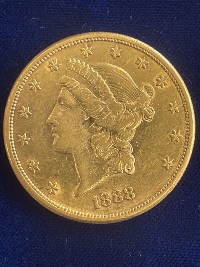 1 PIÈCE de 20 Dollars or type Liberty, année 1888,…