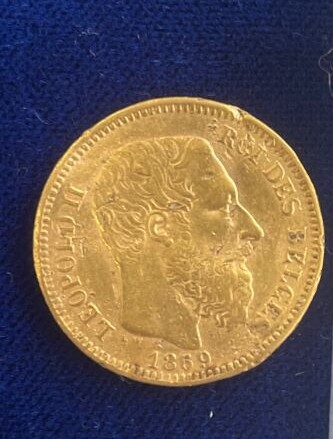 1 PIÈCE de 20 Francs or type Léopold, année 1869.
