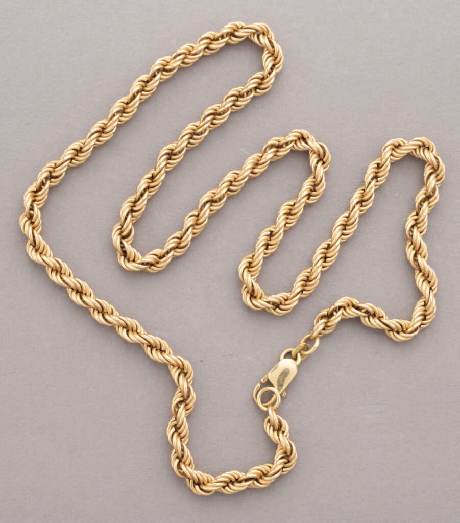 CHAINE en or rose 750 millièmes en maille torsadée, fermoir…
