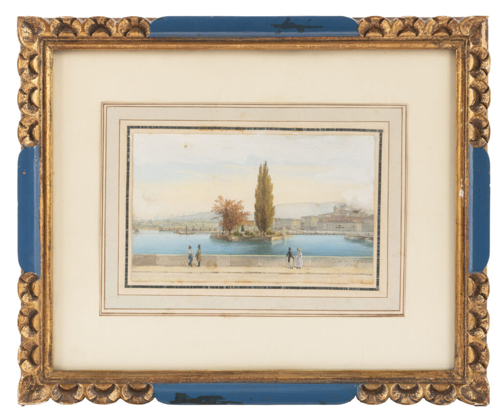 MOTTU Luc Henri (1815-1859) : « L&rsquo;Ile Rousseau à Genève…