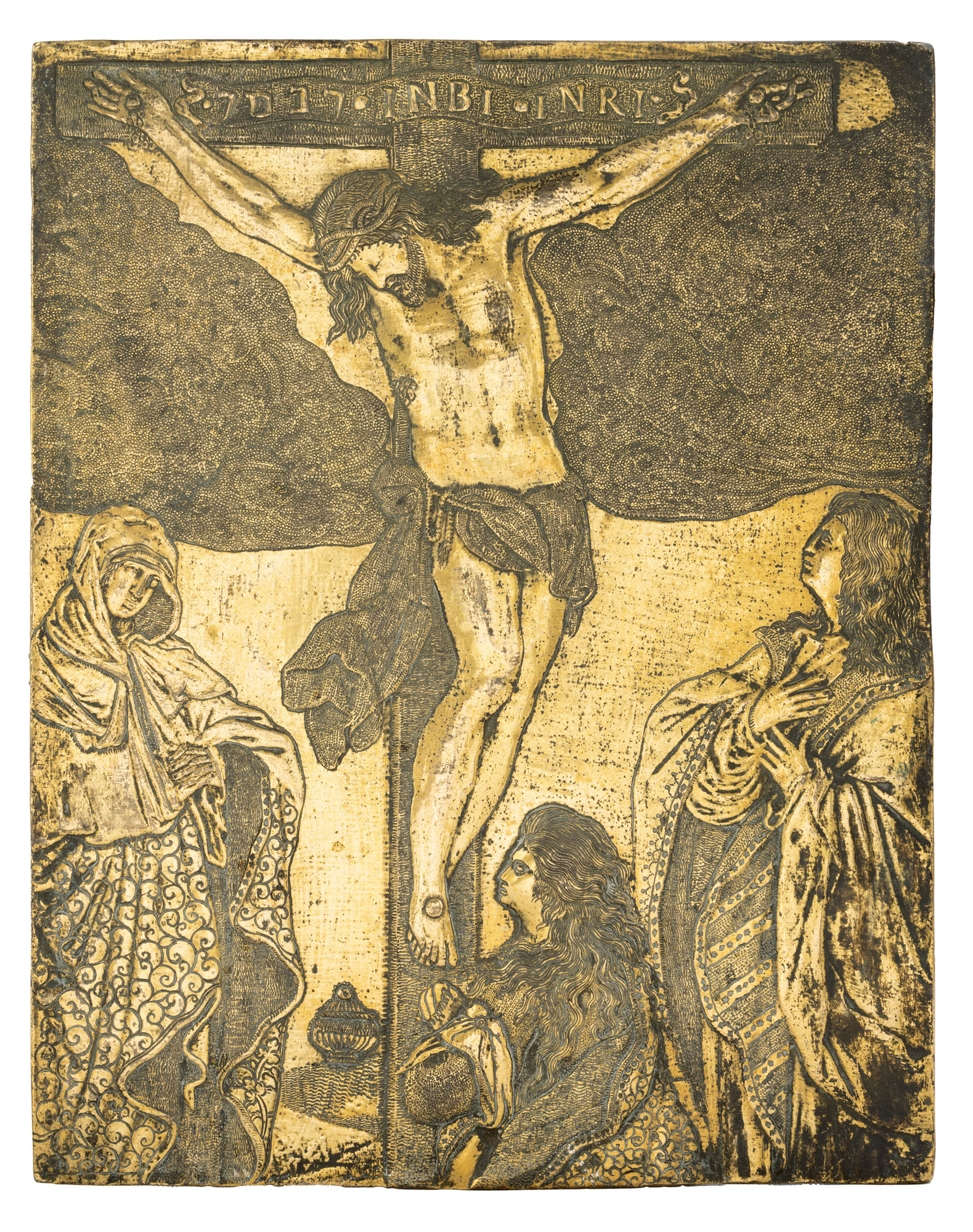 PLAQUE EUCHARISTIQUE ou de DEVOTION en bronze ou laiton fondu…