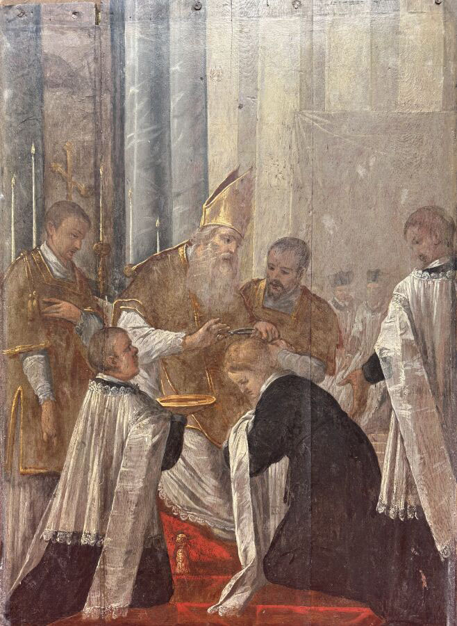 SENELLE Jean (?1605-1671) : « Saint Martin séminariste, recevant la…