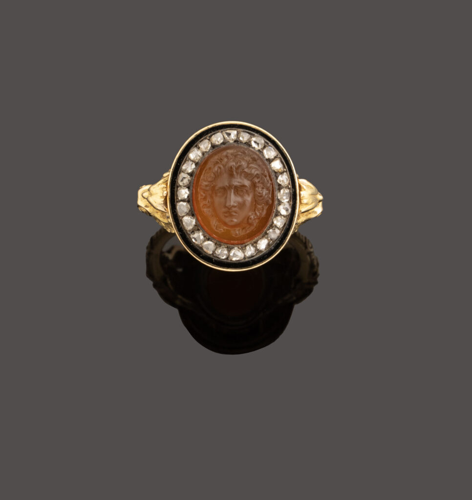 FANNIERES FRÈRES : BAGUE en or 750 millièmes ornée d&rsquo;un…