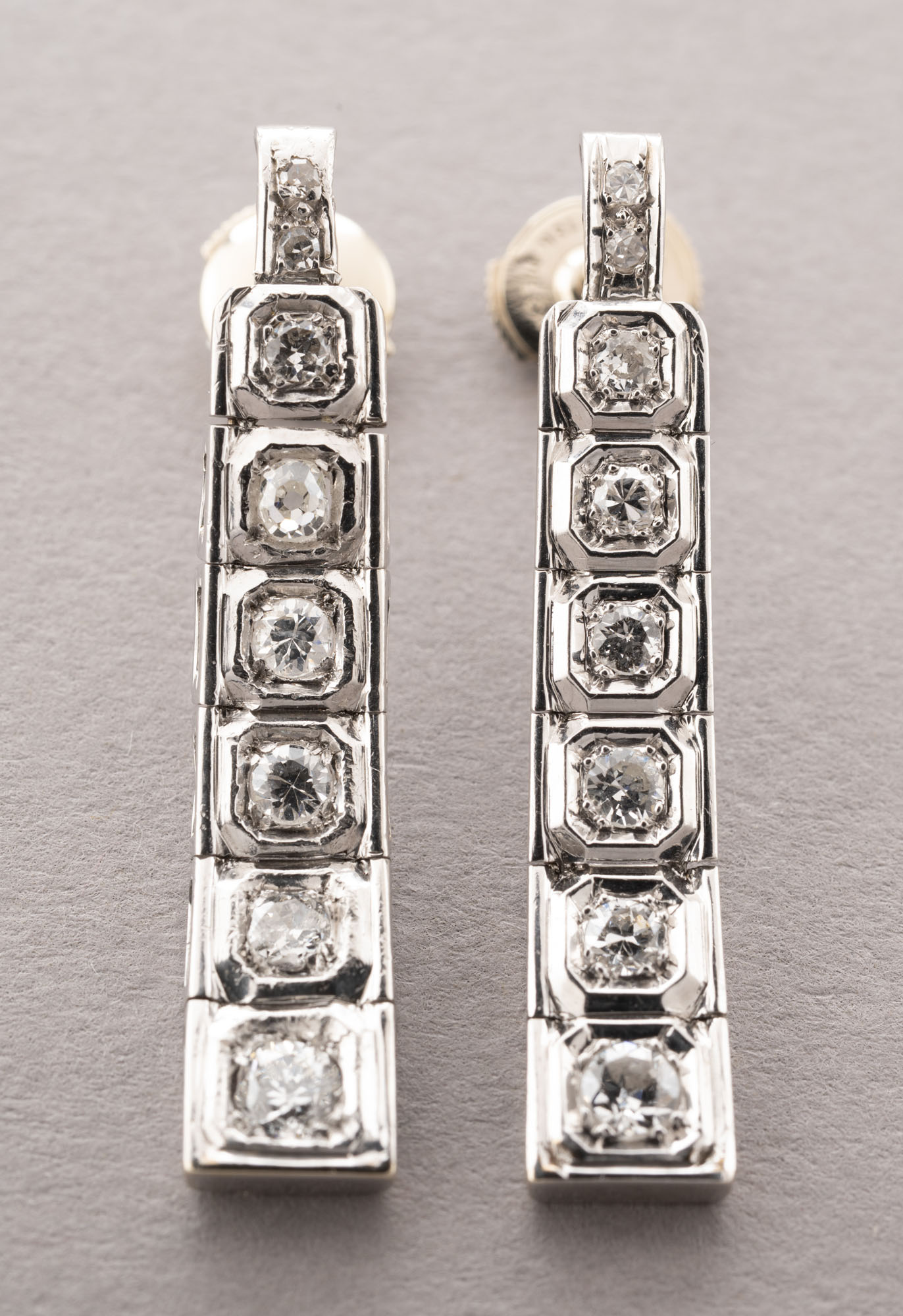 PENDANTS D’OREILLES en platine 950 millièmes et or blanc 750…