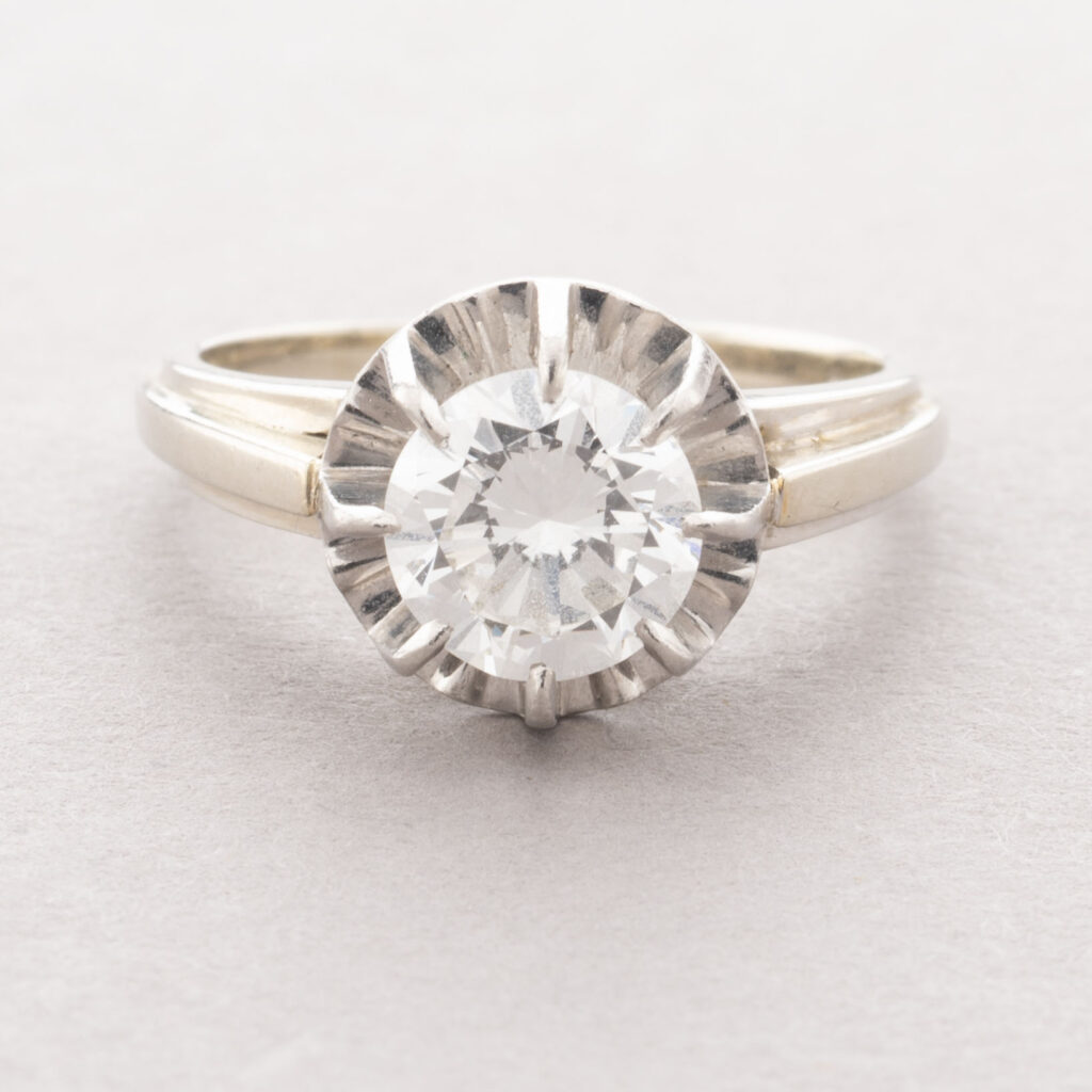 SOLITAIRE en or blanc 750 millièmes et platine 950 millièmes,…
