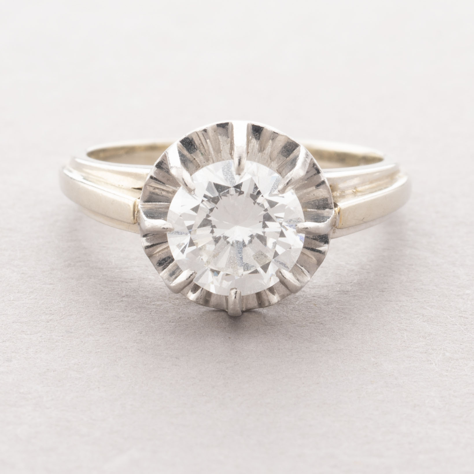 SOLITAIRE en or blanc 750 millièmes et platine 950 millièmes,…