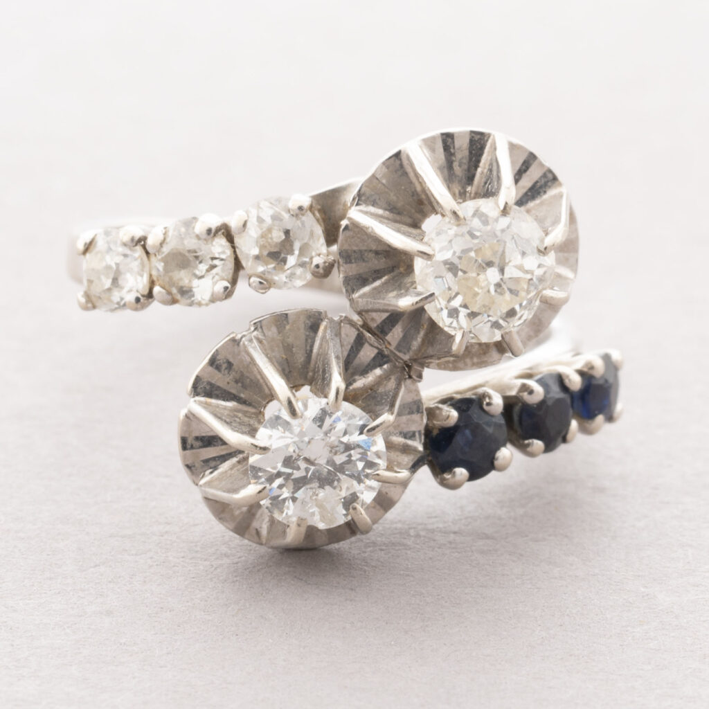 BAGUE « toi et moi » en or gris 750…