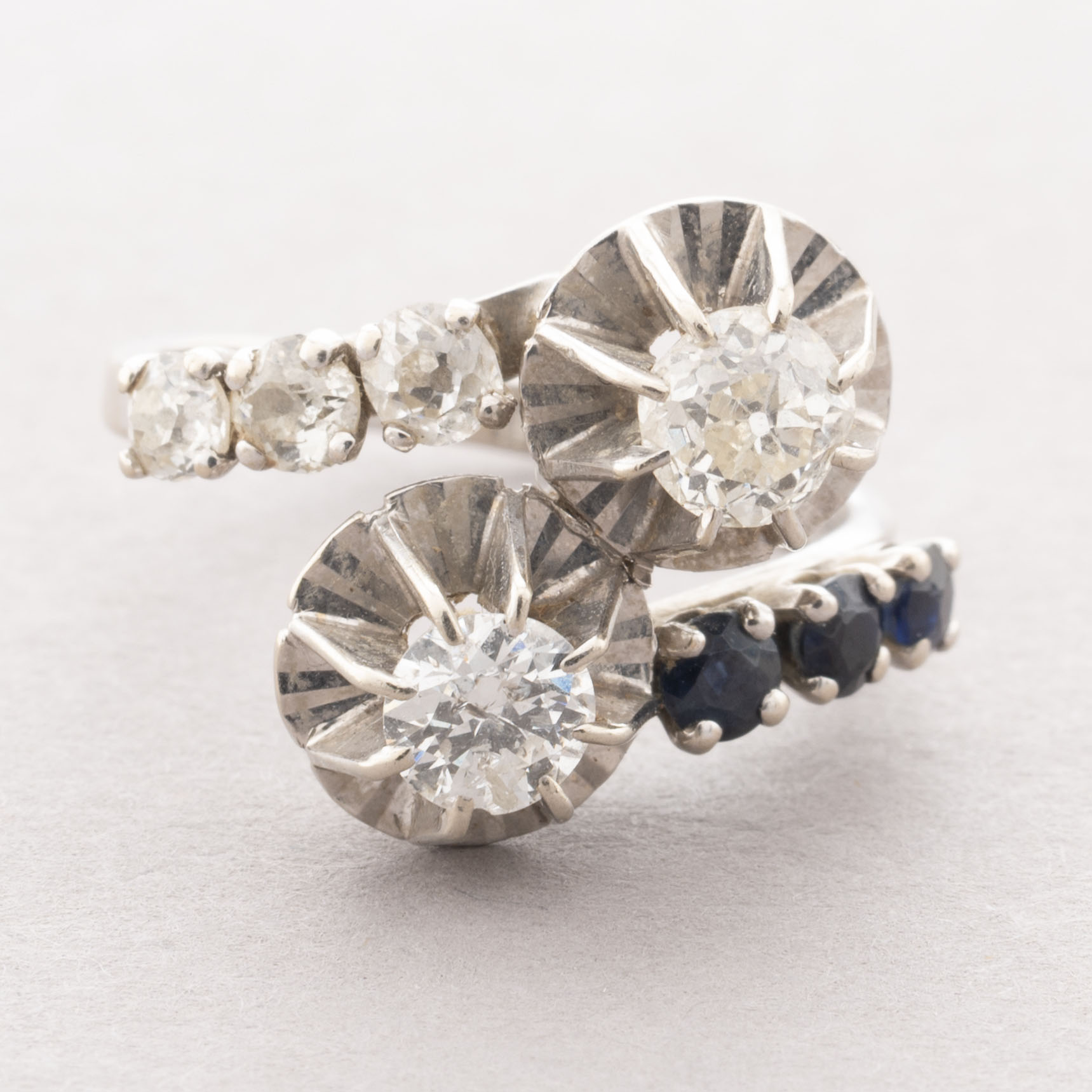 BAGUE « toi et moi » en or gris 750…