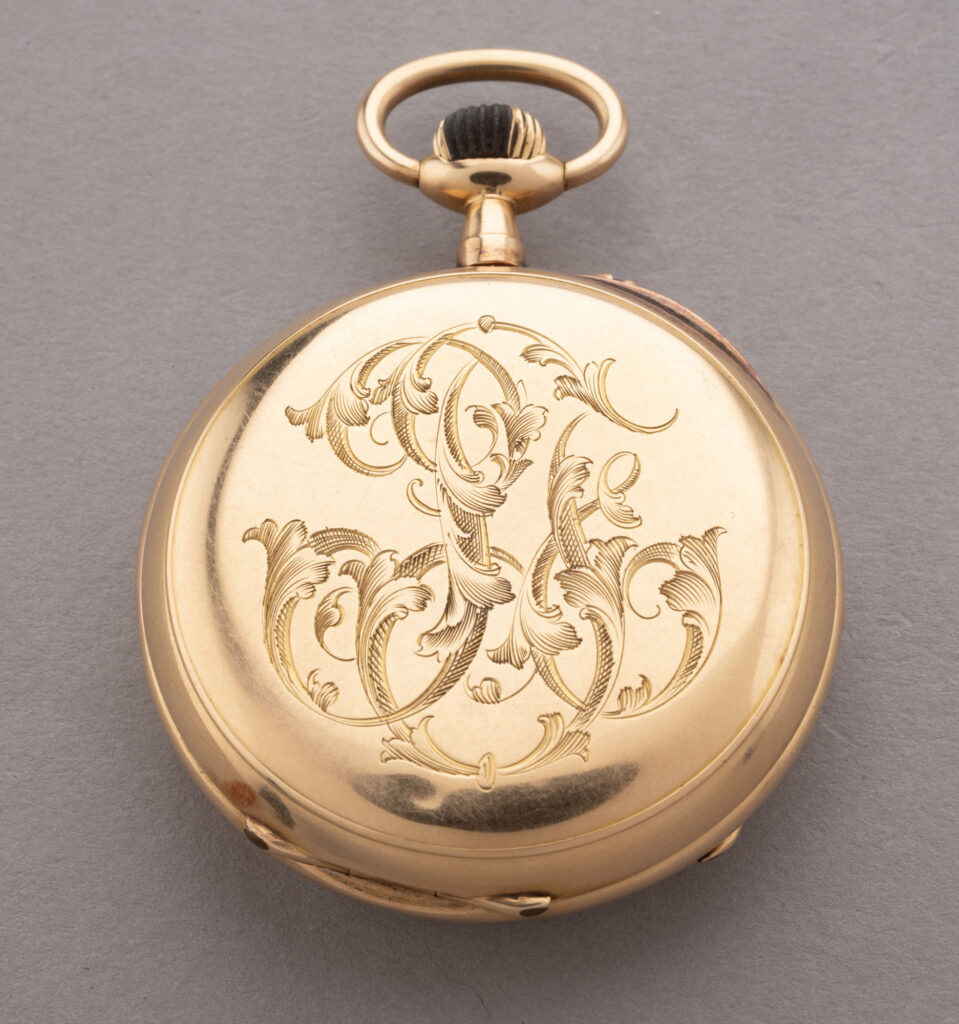 MONTRE GOUSSET en or jaune 750 millièmes, boitier rond 45…