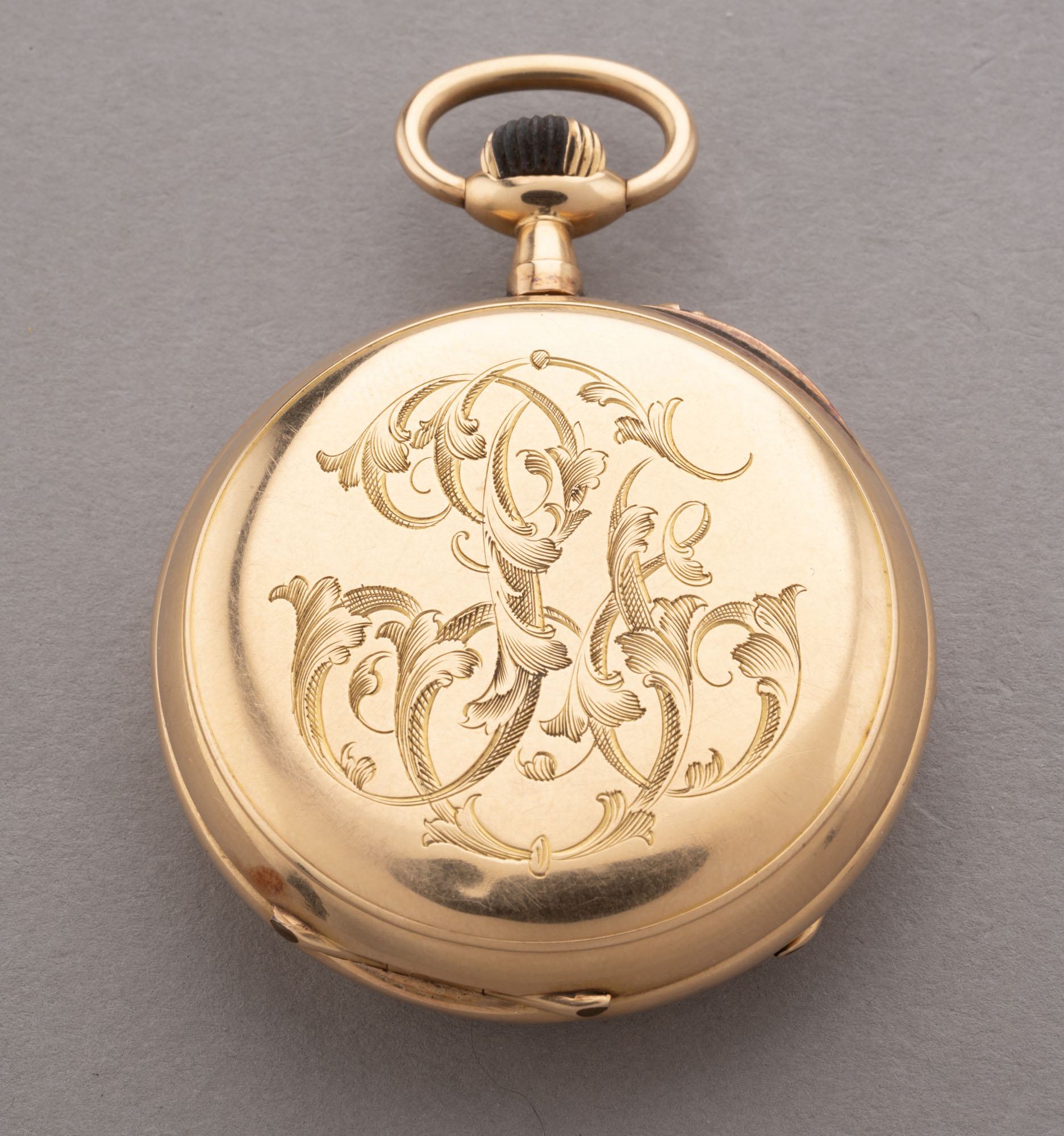 MONTRE GOUSSET en or jaune 750 millièmes, boitier rond 45…