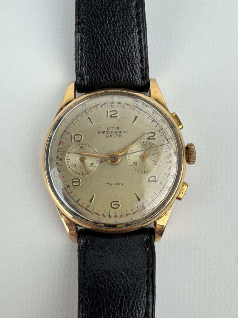 OTIS : CHRONOGRAPHE SUISSE, boitier en or rose 750 millièmes,…