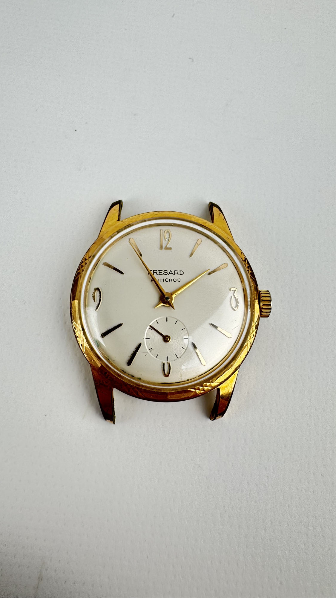 FRESSARD : BOITIER DE MONTRE D’HOMME antichoc en plaqué-or et…