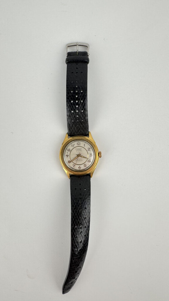 COMET : MONTRE D&rsquo;HOMME en plaqué or, boitier rond 34…