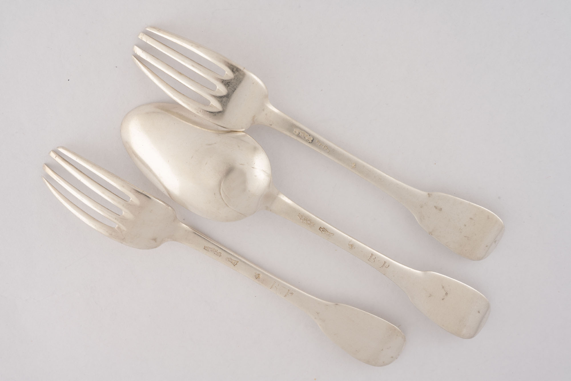 COUVERT ET UNE FOURCHETTE en argent, POITIERS 1770-1771 par Charles-Louis…