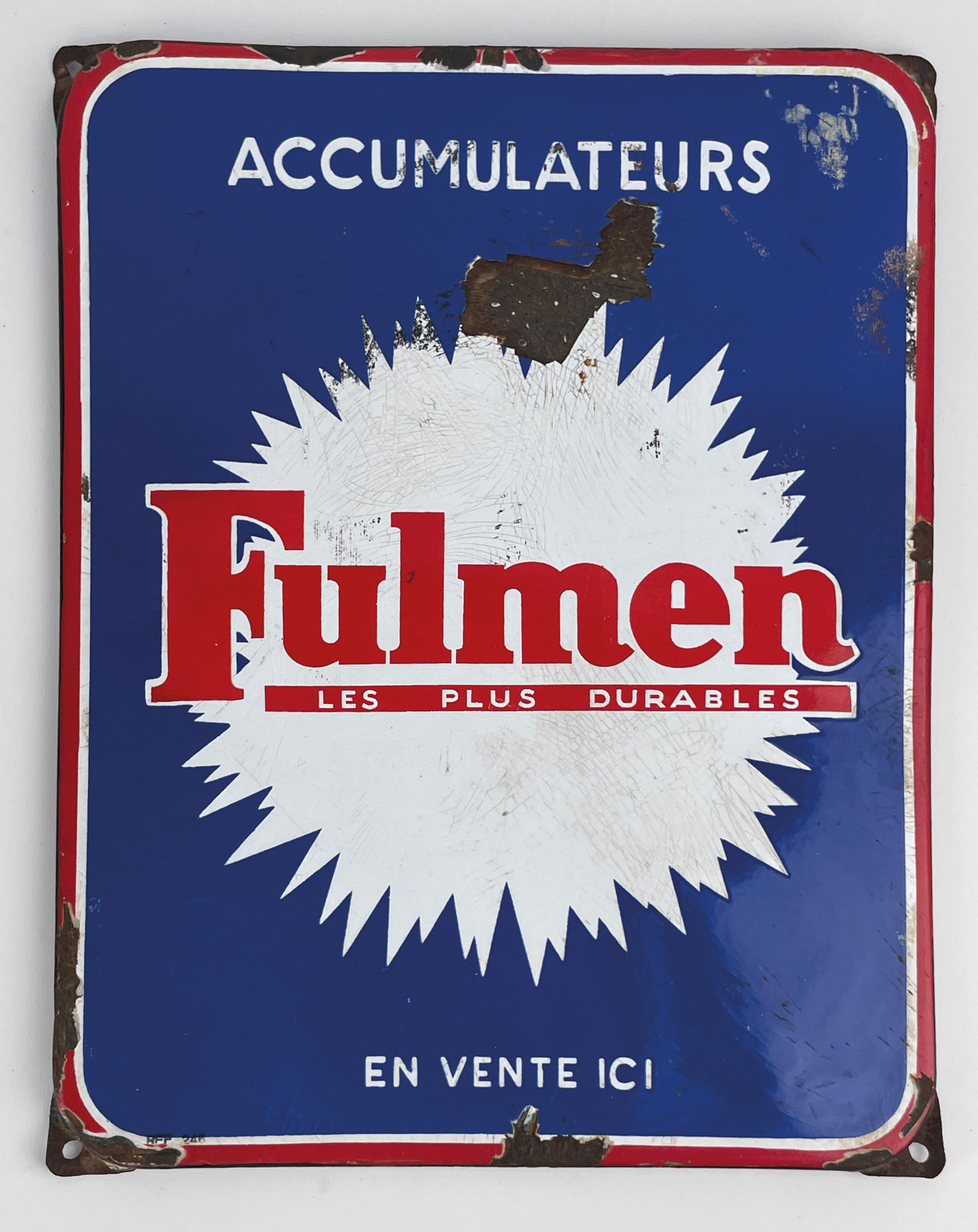 EMAILLERIE ALSACIENNE HOENHEIM de Strasbourg pour FULMEN : PLAQUE PUBLICITAIRE…