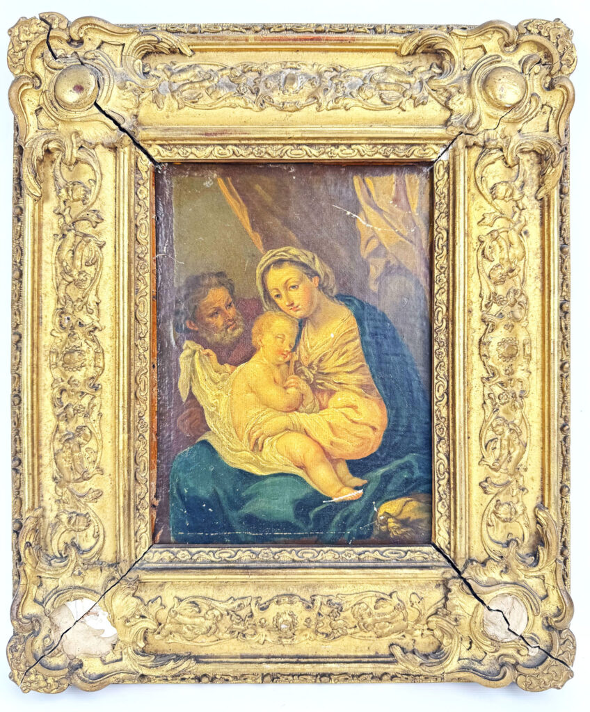 ÉCOLE FRANÇAISE DU XIXe SIÈCLE : « Sainte Famille »,…
