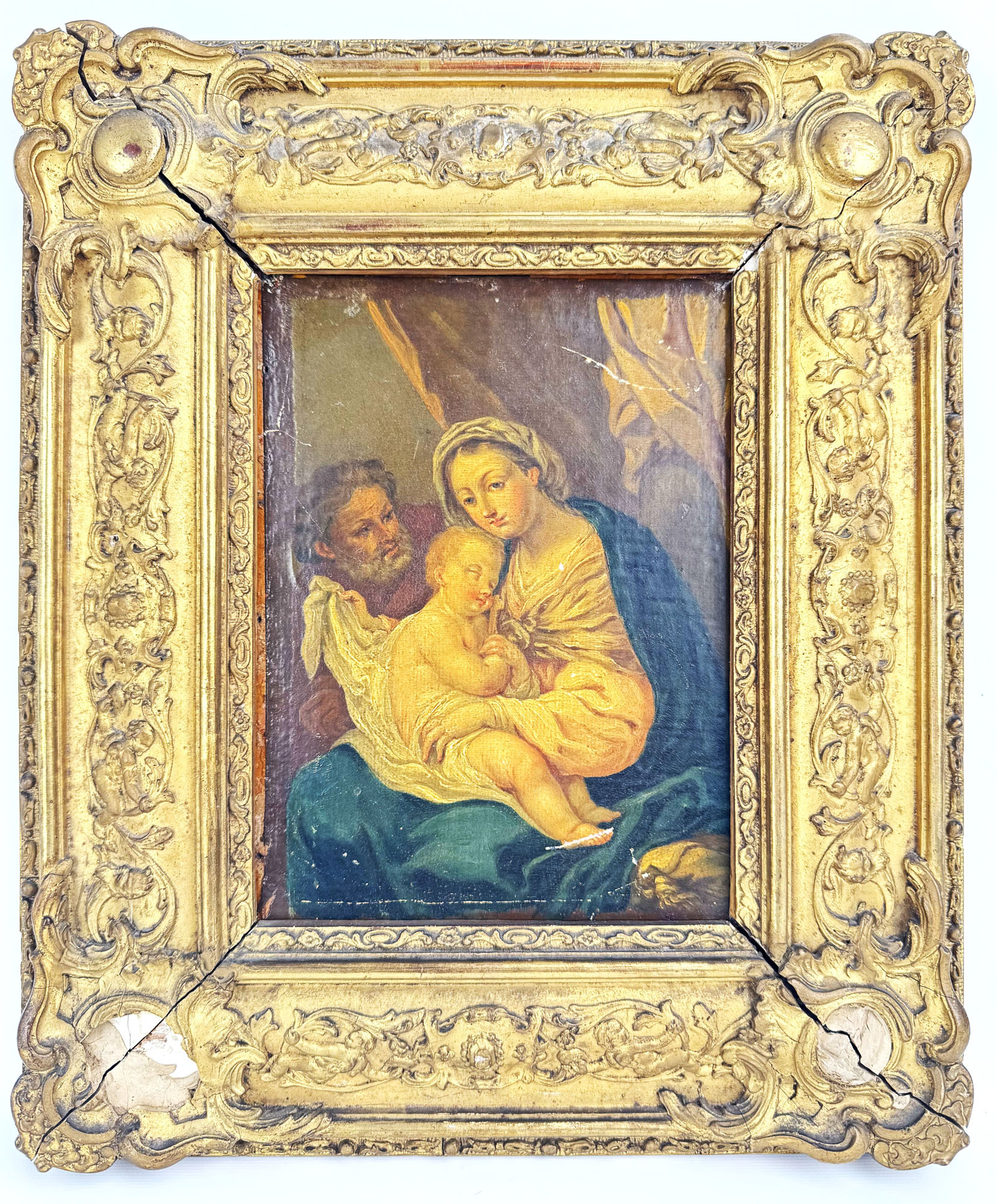 ÉCOLE FRANÇAISE DU XIXe SIÈCLE : « Sainte Famille »,…