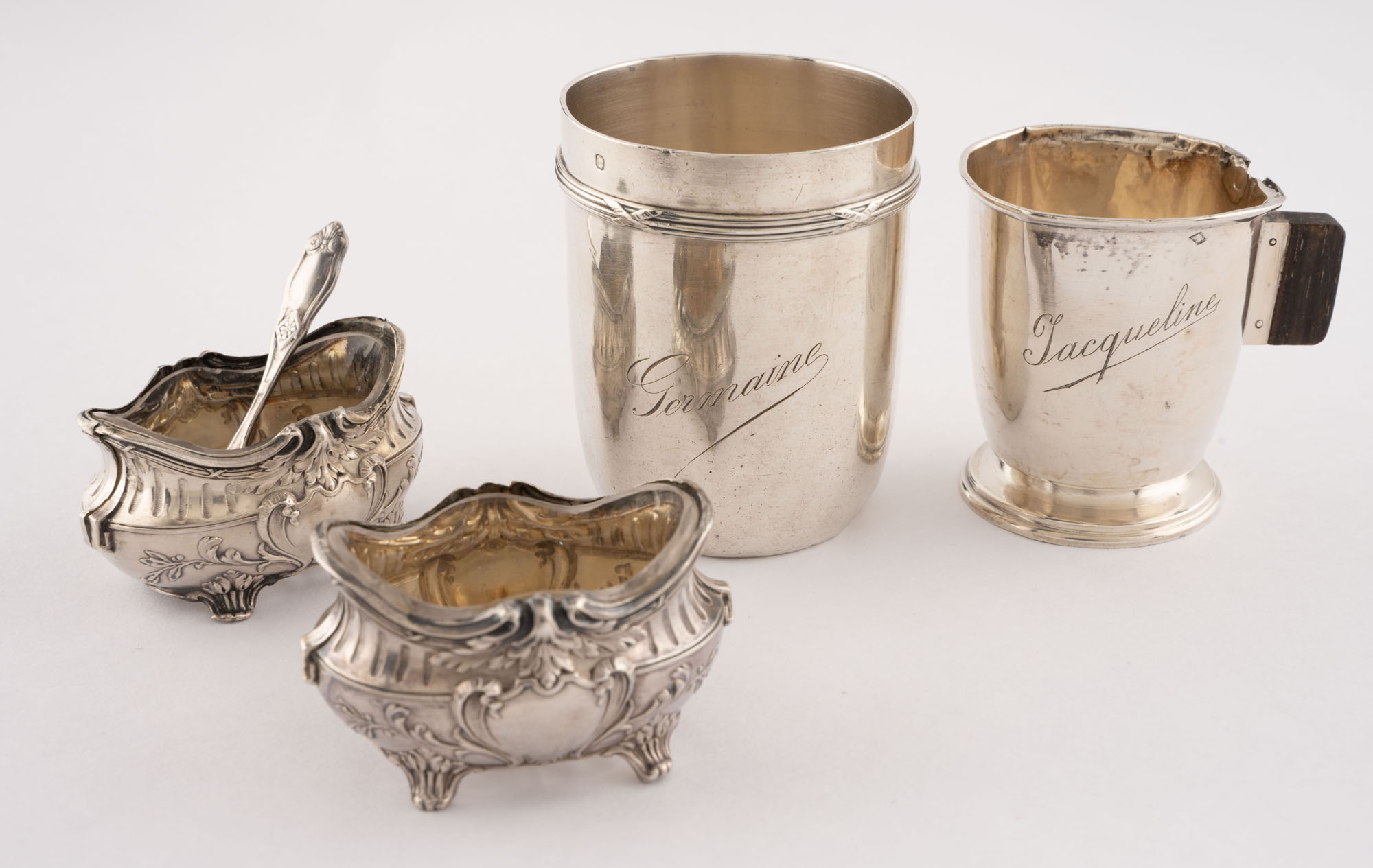 GOBELET ET TASSE en argent, poinçon Minerve 1er Titre de…