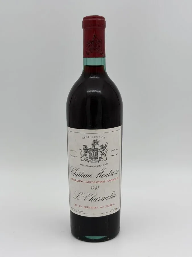 1 BOUTEILLE de Château Montrose 1941, Saint-Estèphe. Niveau P. Étiquette…