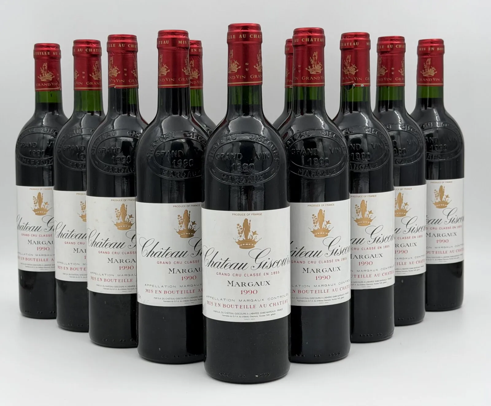 12 BOUTEILLES de Château Giscours 1990, Margaux, CBO ouverte. Niveaux…