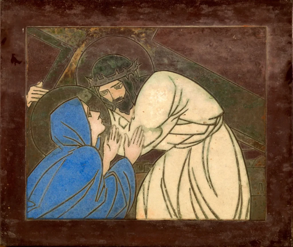 GRÜBER Jacques (1870-1936) : RARE STATION IV (Jésus rencontre sa…